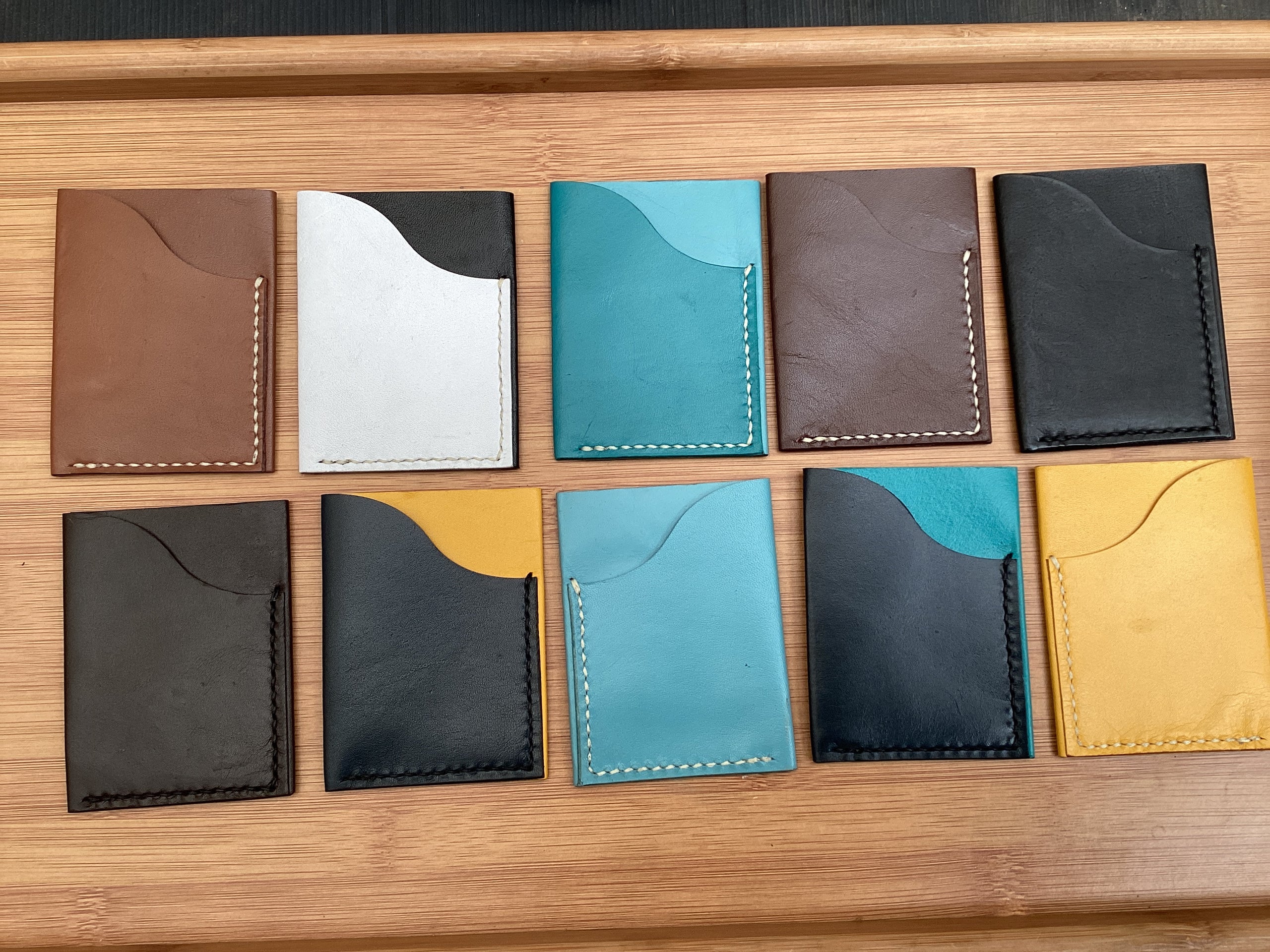 Kangaroo leather foldover wallet Hand saddle stitched | Bunkhouse straps